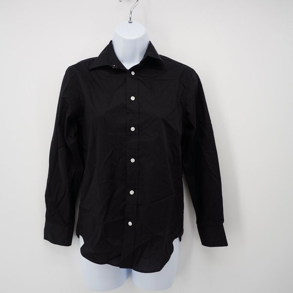 Tallia Women's Black Cotton Blend Long Sleeves Button Down Shirt Business 14 - Picture 1 of 5
